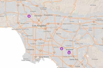 Cartes des parcs d'attractions de Los Angeles