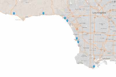 Carte des plages de Los Angeles
